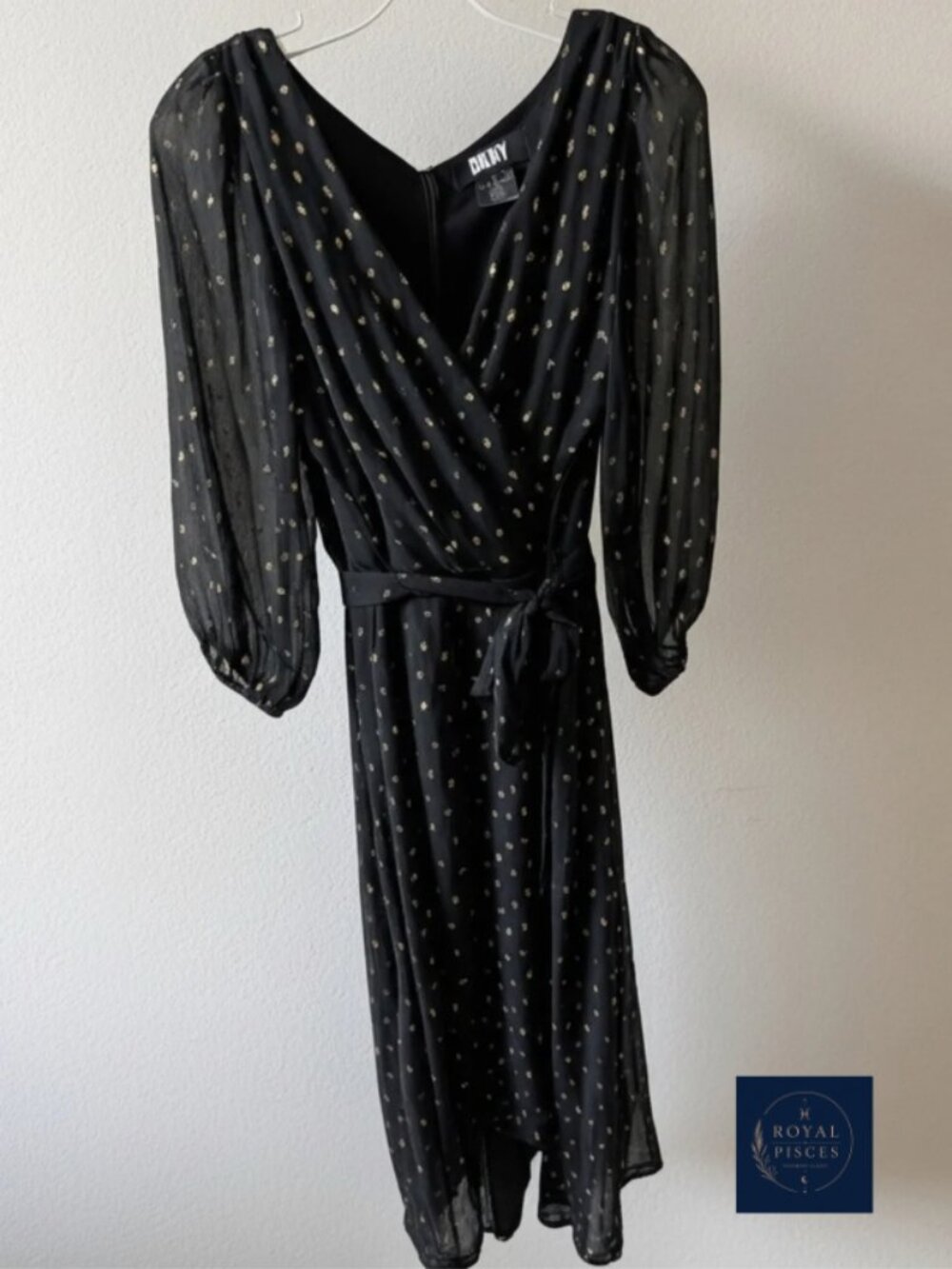 Black Dress with Gold spec Accents.